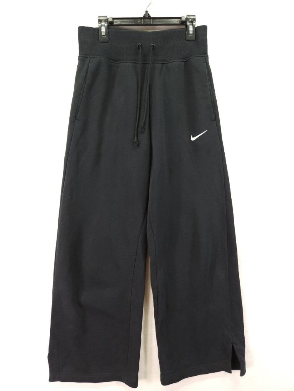 Nike Women Size Small Black Fleece Wide Leg Sweatpants High Rise Cozy Loungewear